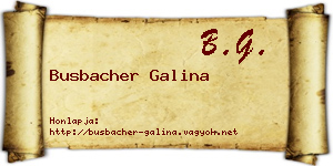 Busbacher Galina névjegykártya